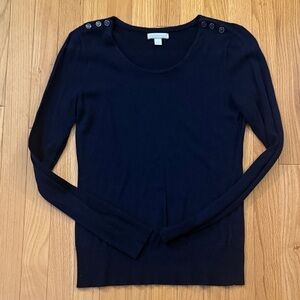 New York & Company Navy Long Sleeve Sweater